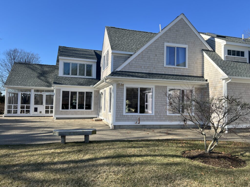 View of a new half round gutter install