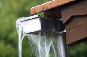 overflowing rain gutters